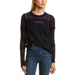 Preowned Navy Blue Knit Sweater With Sequins